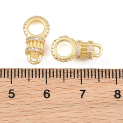 Brass Micro Pave Cubic Zirconia Connector Charms&nbsp;CU-CBAB99C-05G