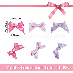 60Pcs 3 Colors Bowknot Polyester Ribbon&nbsp;DIY-GF0006-70