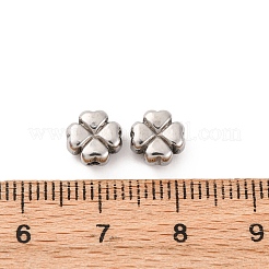 304ステンレススチールビーズ  クローバー  7.5x7.5x4mm  穴：1.6mm&nbsp;STAS-A117-01A-P