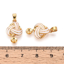 Brass with Enamel Cup Pearl Peg Bails Pin Pendants&nbsp;LS-KK-T079-09G