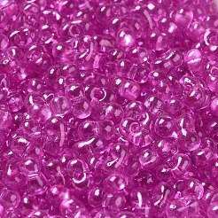 ベーキングガラスシードビーズ  ピーナッツ  マゼンタ  5.5~6x3~3.5x3mm  穴：1~1.2mm  約4000個/ポンド&nbsp;SEED-K009-07A-09