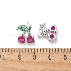 Brass Micro Pave Cubic Zirconia Stud Earrings&nbsp;EJEW-Q015-05P