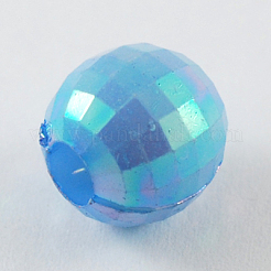 不透明なアクリルビーズ  ABカラー  ラウンド  ミックスカラー  13mm  穴：4mm  約440個/500g&nbsp;SACR-R697-M58