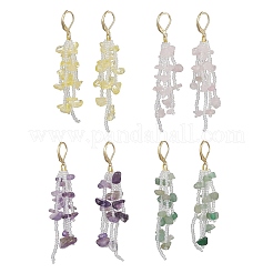 4 Pairs Natural Gemstone Dangle Earrings&nbsp;EJEW-MZ00594