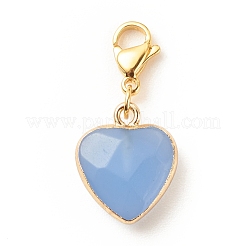 Natural Gemstone Heart Pendant Decorations&nbsp;HJEW-JM00687