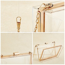 アクリルカーブチェーン財布バッグハンドル  合金スプリングゲートリングとスイベルクラスプ付き  交換用バッグアクセサリー用  ミックスカラー  16.14インチ（41cm）  1個/セット&nbsp;AJEW-GA0002-73