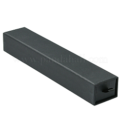 紙製厚紙製ジュエリーセット引き出しボックス  長方形  ブラック  21.1x4.1x3.1cm&nbsp;CON-WH20008-11C