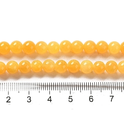 天然石馬山ジェイドビーズ連売り  染め  ラウンド  ゴールド  6mm  穴：1mm  約66個/連  16インチ&nbsp;DJAD-6D-07