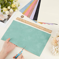 8枚 8色 つや消しPVC イミテーションレザー生地  DIYクラフト用品  ミックスカラー  33x20cm  1pc /カラー&nbsp;DIY-CL0001-72