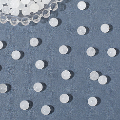 120Pcs Round Natural White Jade Beads&nbsp;G-PA0001-07B