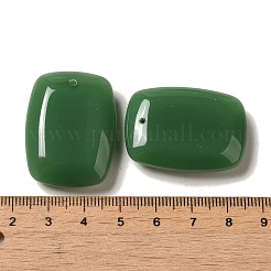 ガラスチャーム  天然石風  長方形チャーム  シーグリーン  35x26x8mm  穴：1.6mm&nbsp;GLAA-B017-08B-02