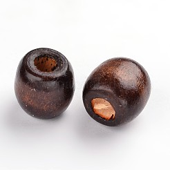 染色天然木ビーズ  ドラム  無鉛の  ココナッツブラウン  16x17mm  穴：6~7mm  約700個/1000g&nbsp;WOOD-R233-04-LF