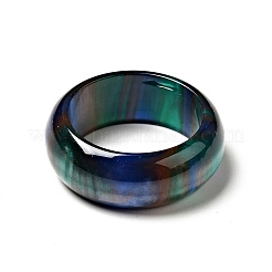 女性のための樹脂無地バンド指リング  ティール  usサイズ6 3/4(17.1mm)&nbsp;LS-RJEW-C034-01E