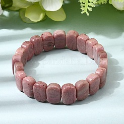 Natural Rhodonite Beaded Stretch Bracelets for Women Men&nbsp;BJEW-D461-02B