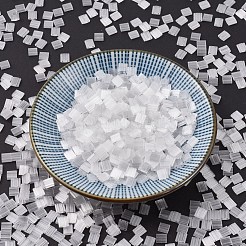 MIYUKIティラビーズ  日本製シードビーズ  2穴  （TL37)クリスタルシルクサテン  5x5x1.9mm  穴：0.8mm  約118PCS /ボトル  10 G /ボトル&nbsp;SEED-JP0008-TL0037