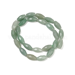 天然石グリーンアベンチュリンビーズ連売り  多面カット  ライス  15.5~16x8~8.5mm  穴：1mm  約25個/連  15.87''（40.3センチメートル）&nbsp;G-U018-M01-01