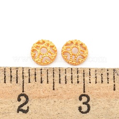925スターリングシルバービーズコーン  中空の花  18KGP本金メッキ  4.5x4.5x1.5mm  穴：1mm&nbsp;LS-STER-U002-01G