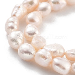 天然養殖淡水パールビーズ連売り  研磨両側  グレード3a+  ホワイト  7~8mm  穴：0.6mm  約20~22個/連  7.28''（18.5センチメートル）&nbsp;PEAR-P062-28A