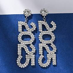 Brass Rhinestone Stud Earrings&nbsp;EJEW-Q012-01P