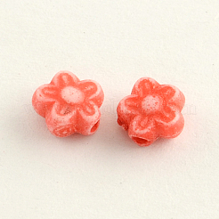 クラフトカラフルアクリルビーズ  花  ミックスカラー  7x4mm  穴：1.5mm&nbsp;X-MACR-Q157-M24