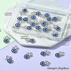 25個の合金ペンダント  樹脂と  言葉を持つナザールボンジュウ  ダークブルー  13.5x9x3mm  穴：1.8mm&nbsp;FIND-CJ0001-50