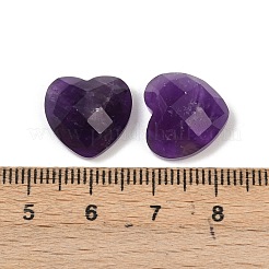 天然石アメジストカボション  ハート  ファセットスクエアカット  13.5x14x7mm&nbsp;G-D348-02A