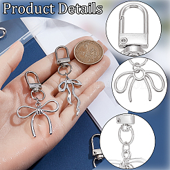6Pcs 6 Styles Alloy Bowknot Pendant Decorations&nbsp;HJEW-SP0001-66P