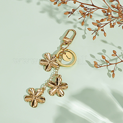 304 Stainless Steel Flower Keychains&nbsp;KEYC-ME00016-01