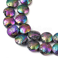 Electroplated Natural Lava Rock Beads Strands&nbsp;G-K388-01E
