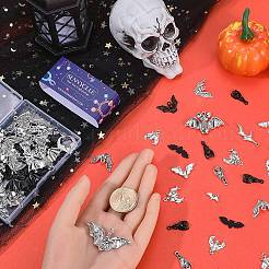 40pcs10スタイルチベットスタイルアロイペンダント  コウモリのチャーム  アンティークシルバー  9.5~31x12.5~65x2~6mm  穴：1.5~2.5mm  4個/スタイル&nbsp;TIBEP-SC0003-03