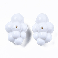 不透明なアクリルビーズ  3d雲の形  ホワイト  33x23x17mm  穴：2mm  約80個/500g&nbsp;OACR-N130-020A-B01