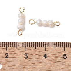 Natural Cultured Freshwater Pearl Potato Beaded Links Connector Charms&nbsp;PALLOY-JF05221