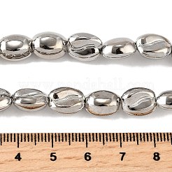 電気メッキガラスビーズセット  フラットオーバル  フルメッキ  プラチナメッキ  11x8.5x5mm  穴：0.8mm  約42個/連  17.32''（44センチメートル）&nbsp;EGLA-V001-04D