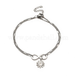 Non-Tarnish 304 Stainless Steel Charm Anklet&nbsp;AJEW-C021-12P