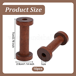 ワイヤーのための木製の空のスプール  スレッドボビン  ココナッツブラウン  70x29mm  穴：10mm.&nbsp;WOOD-WH0029-147