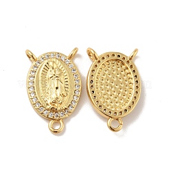 Long-Lasting Rack Plating Brass Micro Pave Cubic Zirconia Chandelier Component Links&nbsp;KK-B059-20G