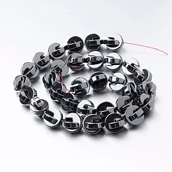 非磁性合成ヘマタイトビーズ連売り  組み合わせビーズ  11x3mm  穴：1mm  約72個/連  15.3インチ（39cm）&nbsp;G-P341-26-10x3mm