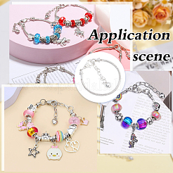 女性用真鍮＆鉄製スネークチェーンブレスレット15個  銀  6-1/2x1/8インチ（16.5x0.3cm）&nbsp;BJEW-ME0001-24