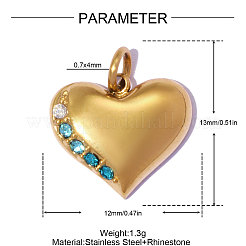 304 Stainless Steel with Light Sapphire Rhinestone Charms&nbsp;RB-OY001-31G
