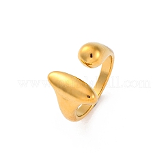 リング 304 ステンレススチール オープンカフリング  ゴールドカラー  usサイズ6（16.5mm）&nbsp;RJEW-Z082-01D-G
