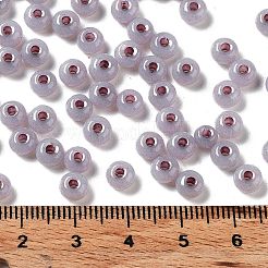 模造翡翠 3/0個 ガラスシードビーズ  光沢  染め  ラウンド  アザミ  5.5x3.5mm  穴：1.5mm&nbsp;SEED-Z001-A-A03
