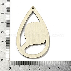 ウッドペンダント  ハロウィンモチーフ  レッド  目  54.5x34x2.5mm  穴：2mm&nbsp;WOOD-M012-02E