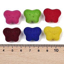 不透明アクリルビーズを植毛  ミックスカラー  スター  16x20x11mm  穴：2mm&nbsp;OACR-B051-01B