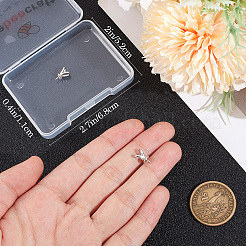 スターリングシルバーのペグベイル2個925個  バロックパール作り用  兎  プラチナ  9.5x6x5mm  穴：4.5mm  ピン：0.7mm  2個/セット&nbsp;STER-BBC0007-66