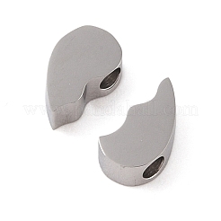 変色しない304ステンレススチール製スプリットビーズ  ハート  ステンレス鋼色  16x12x3mm  穴：2mm&nbsp;STAS-M063-02P