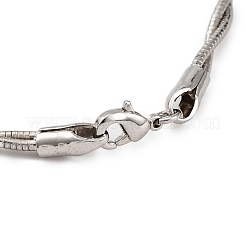 Brass Double Braided Round Snake Chain Necklaces&nbsp;MAK-L041-01P
