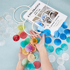 3Pcs 3 Colors Cotton Cord Wrapped Iron Moon Wind Chimes&nbsp;HJEW-BC0001-55