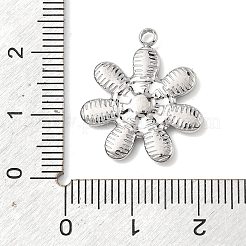 304ステンレスペンダント  花のチャーム  ステンレス鋼色  21.5x19x2mm  穴：1.8mm&nbsp;LS-STAS-D213-01C-P