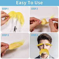 ポリエステルヘアバンド2色2個  プラスチックと鉄で  パーティーの装飾用のファイバー製の眉毛と口ひげ付き  ミックスカラー  230x223x75mm&nbsp;AJEW-CA0004-94