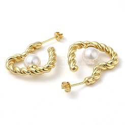 Rack Plating Brass Heart Stud Earrings&nbsp;EJEW-P249-01G